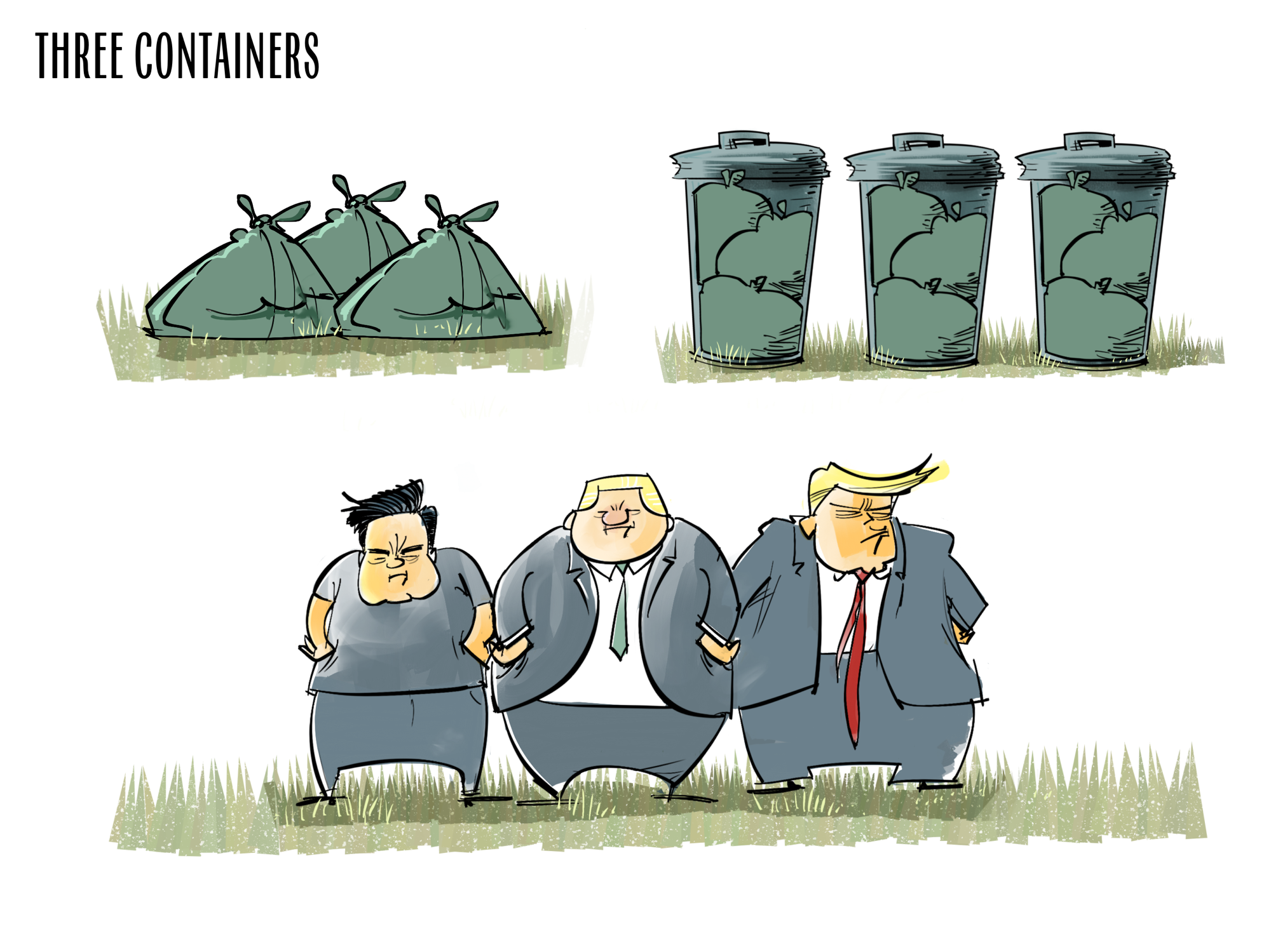 Three containers